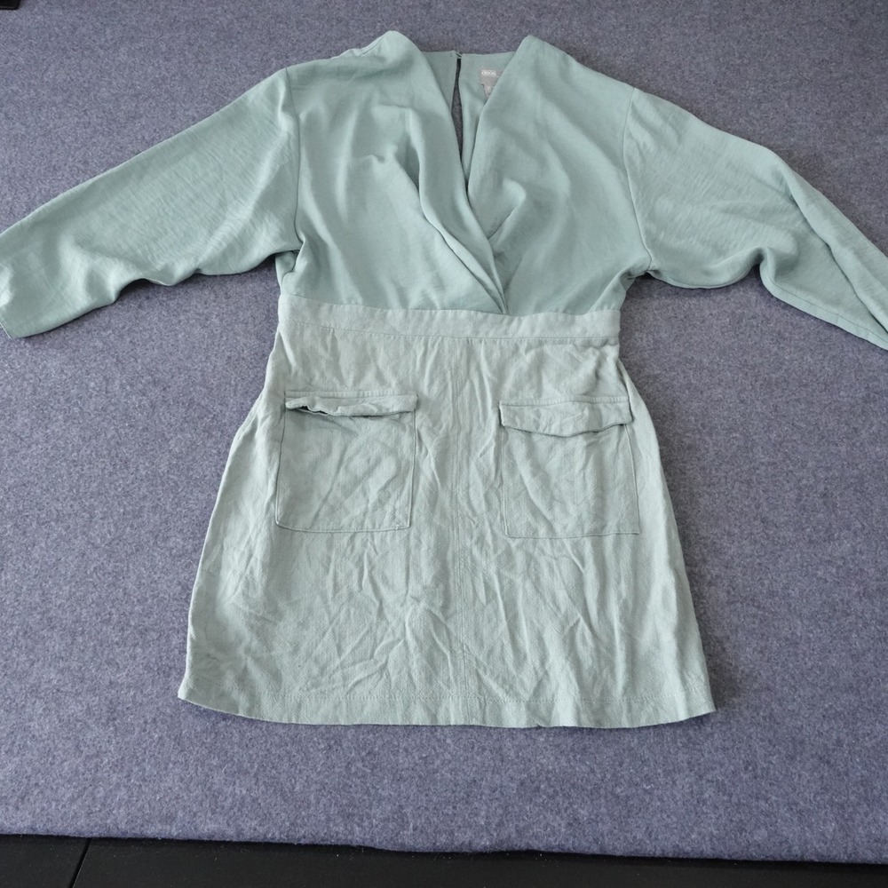 ASOS Sage Green Wrap Front‎ Mini Dress with Cargo Pockets Size 6 F100200